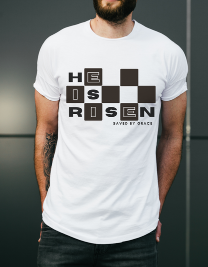 He is Risen -  Checkered Tee